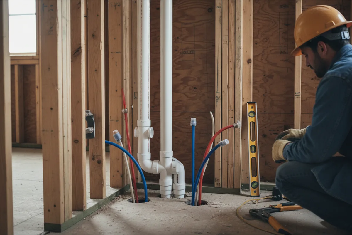 Drain and supply rough-in during Garbage Disposal Repair in Norwich